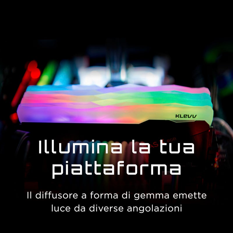 KLEVV CRAS X RGB DDR4 16GB (2x8GB) 3600MHz CL18 1.35V Gaming Desktop Ram Memory SK Hynix Chip XMP 2.0 Ready (KD48GU880-36A180X) - Image 3